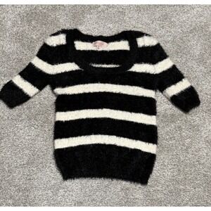 Philosophy Republic Fuzzy Sweater, Size X-SMALL Stripped Black & White COZY WARM